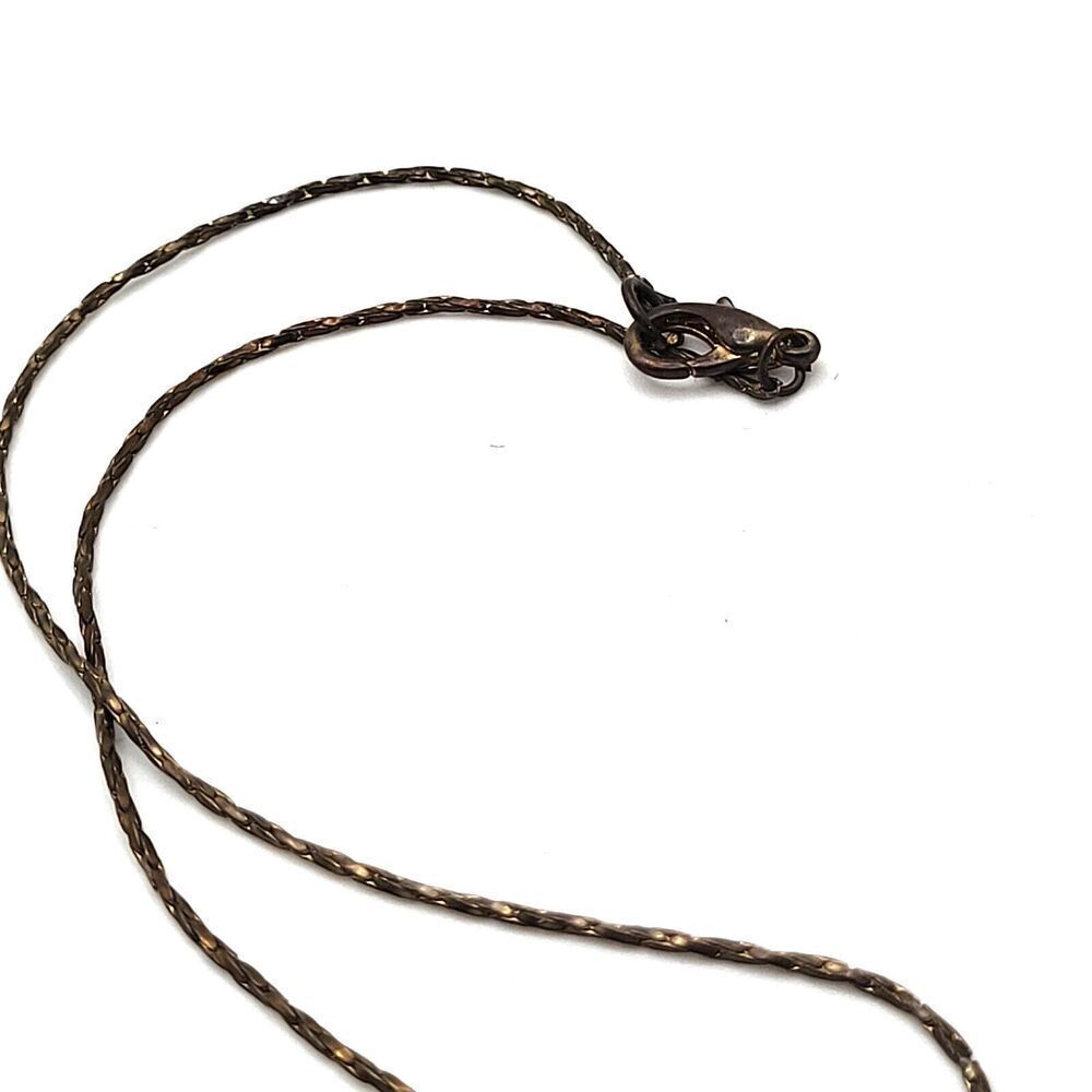 Vintage Brass Heart Necklace Cardano Twist Chain 26in 1.25in pendant - Picture 3 of 3